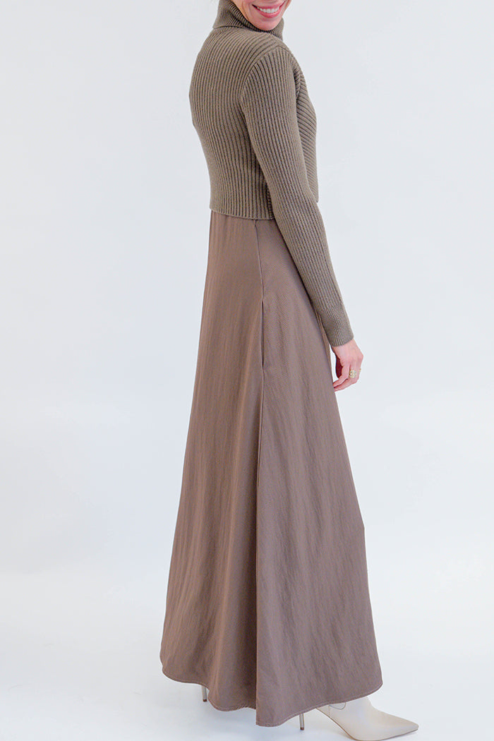 Pocketed Turtleneck Knit Two-Piece Set