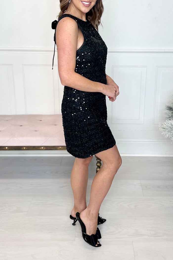 Velvet Sequin Sleeveless Dress