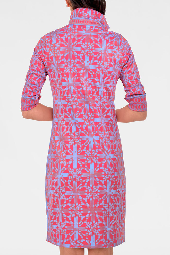 Ring Pattern Quarter-Sleeve Dress