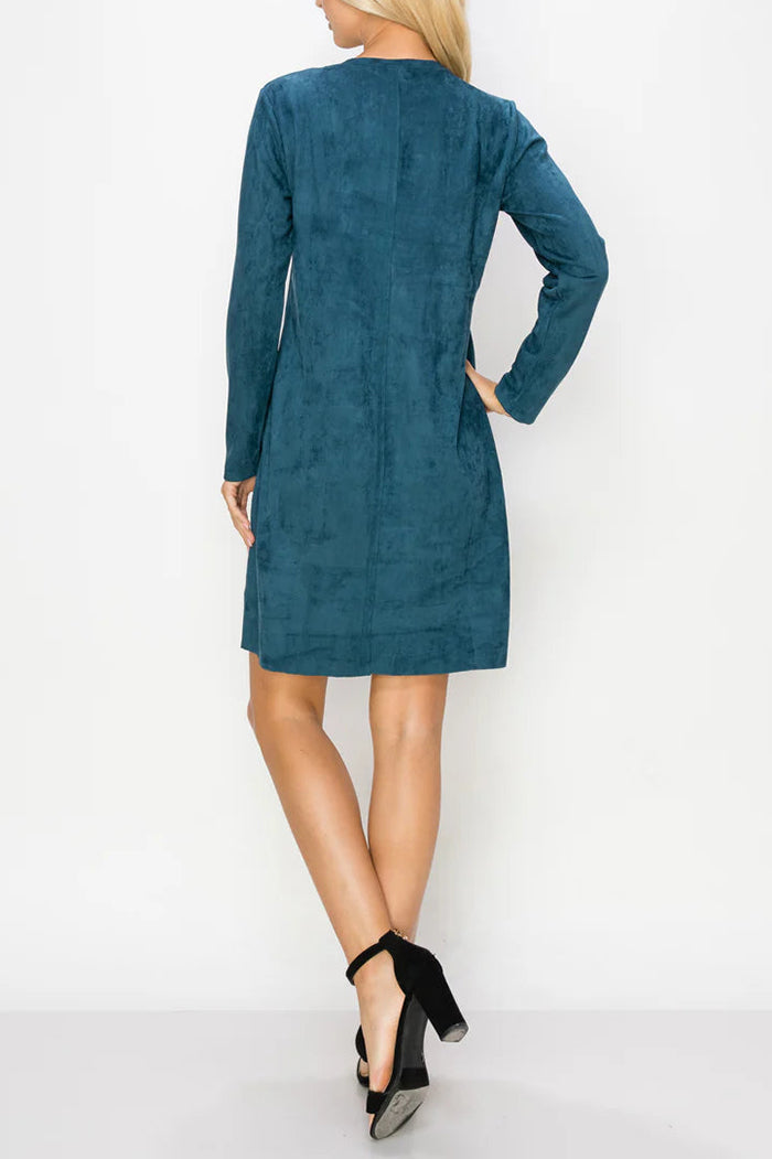 Faux Stretch Suede Dress