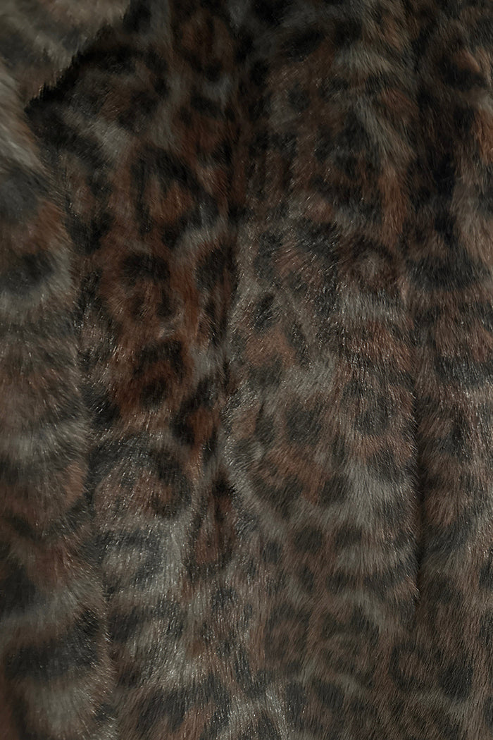 Leopard Print Faux Fur Jacket