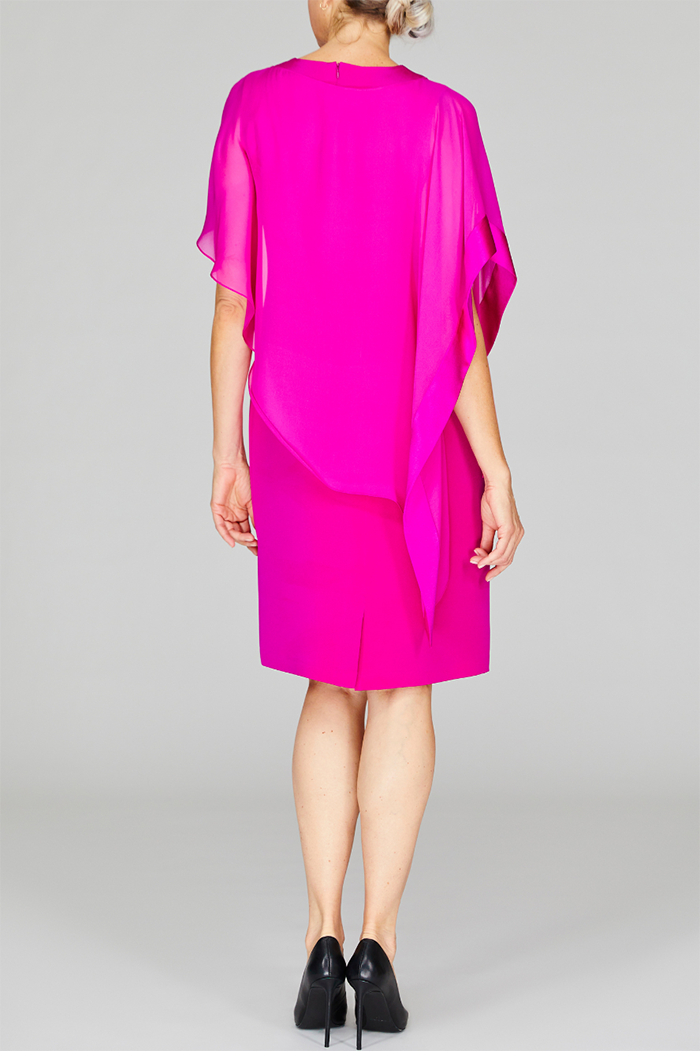 Cape Drape Side Sheath Dress