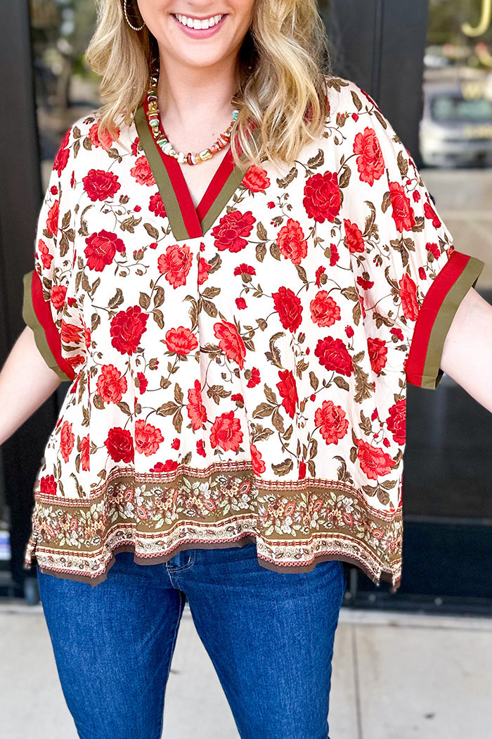 Casual Floral Pattern Top