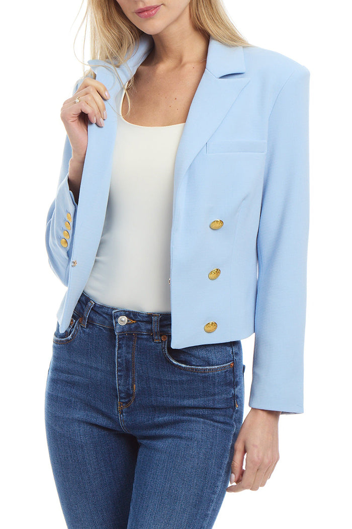 Double-Breasted Cropped Blazer