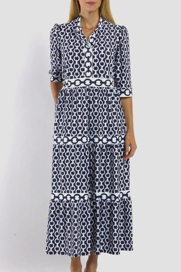 Tiered Ruffle Pocket Maxi Dress