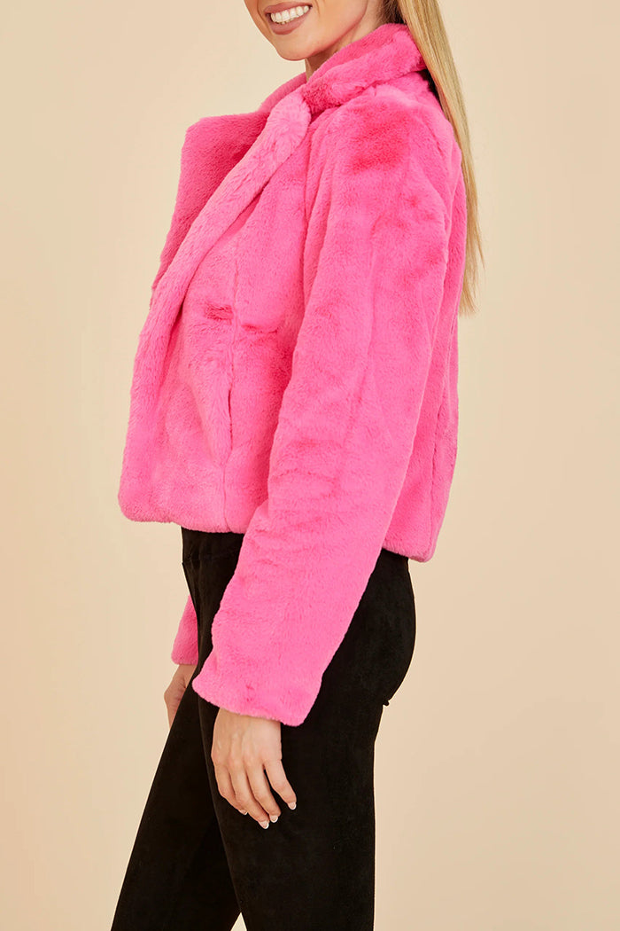 Short Faux Fur Pocket Jacket