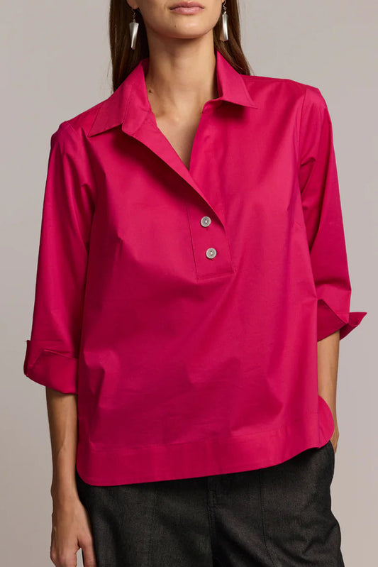 Casual 3/4 Sleeve Button Blouse