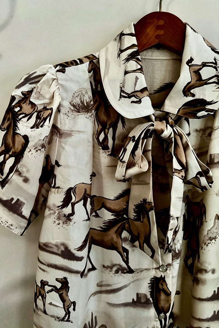 Bow Tie Puff Sleeve Top
