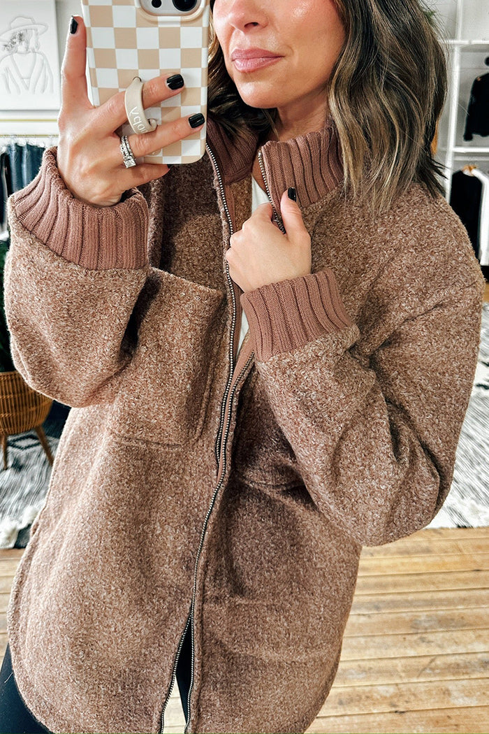 Oversized Zip Pocket Jacket