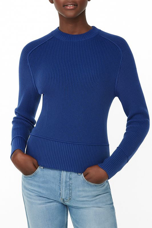 Rib-Knit Fitted Sweater