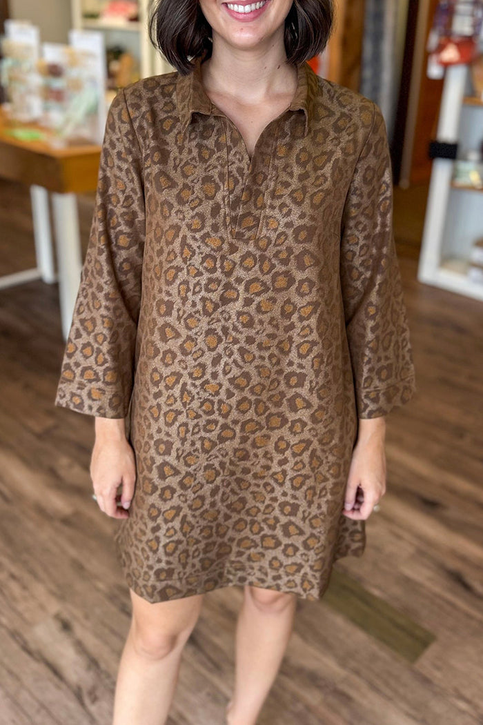 Golden Leopard Pocket Dress