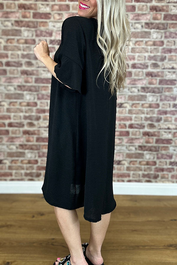 Casual Frill Sleeve Dress