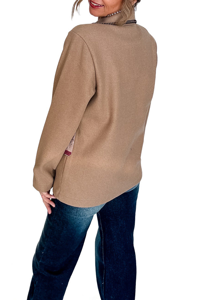 Whipstitch Trim Pocket Blazer