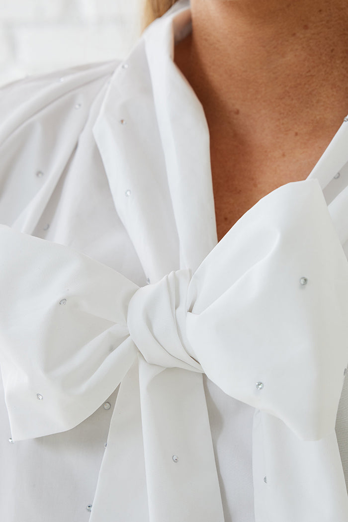 Casual Bow Sparkle Top