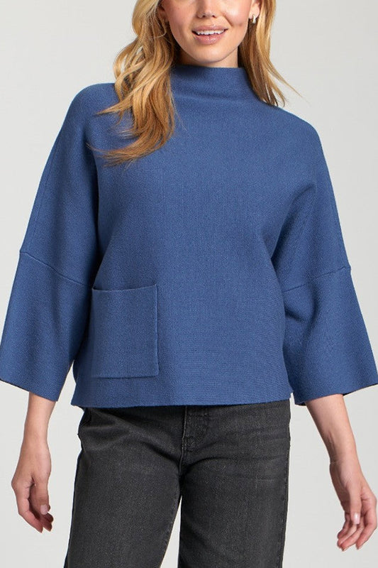 Patch Pocket Funnel Neck Sweater
