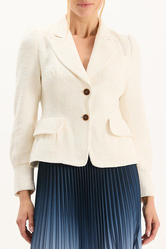 V-Neck Buttoned Pocket Jacket