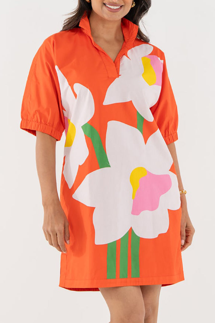 Marigold Floral Shirt Dress