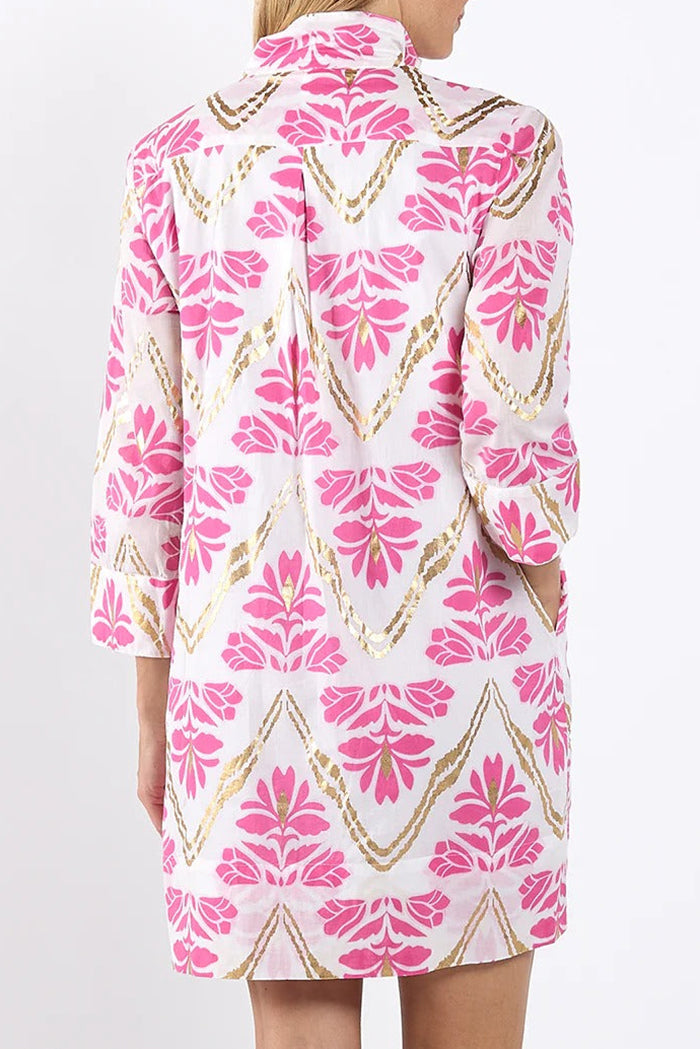 Pink Floral Pocket Dress
