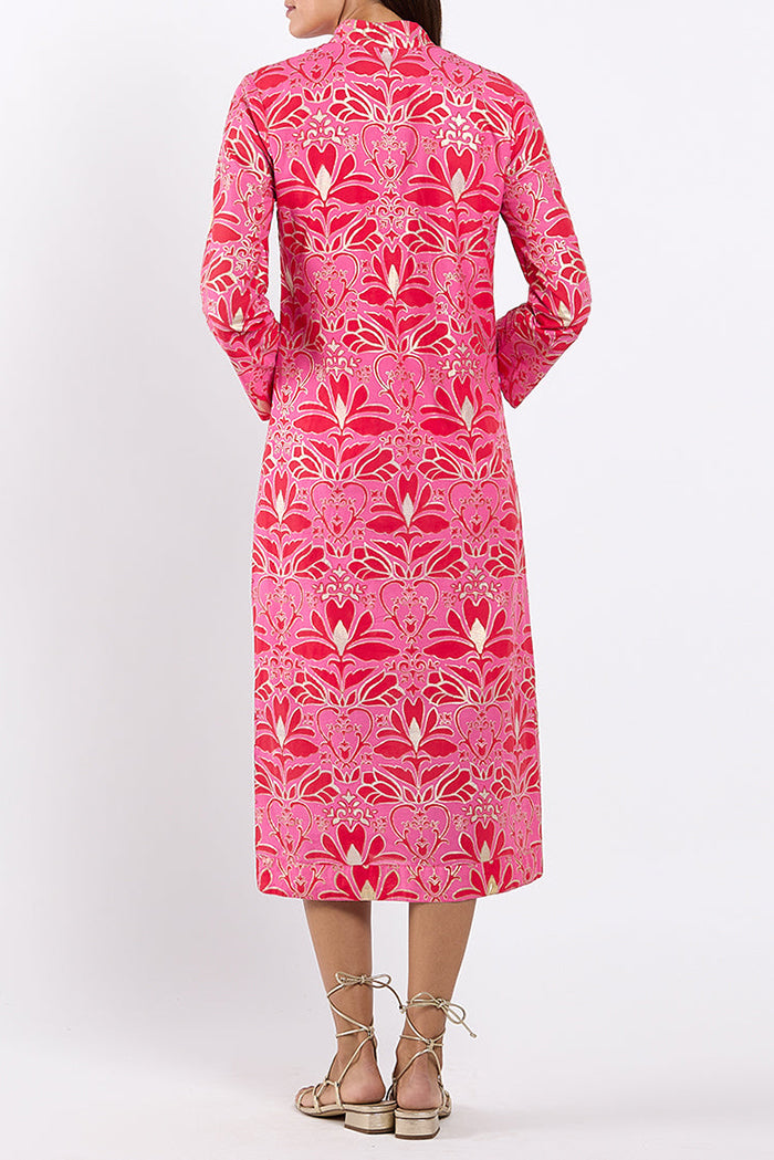 Pink Floral Split Hem Dress