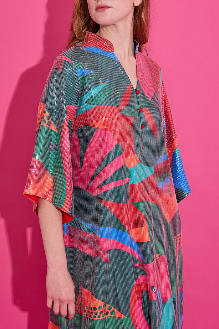 Bold Printed Sequin Dress