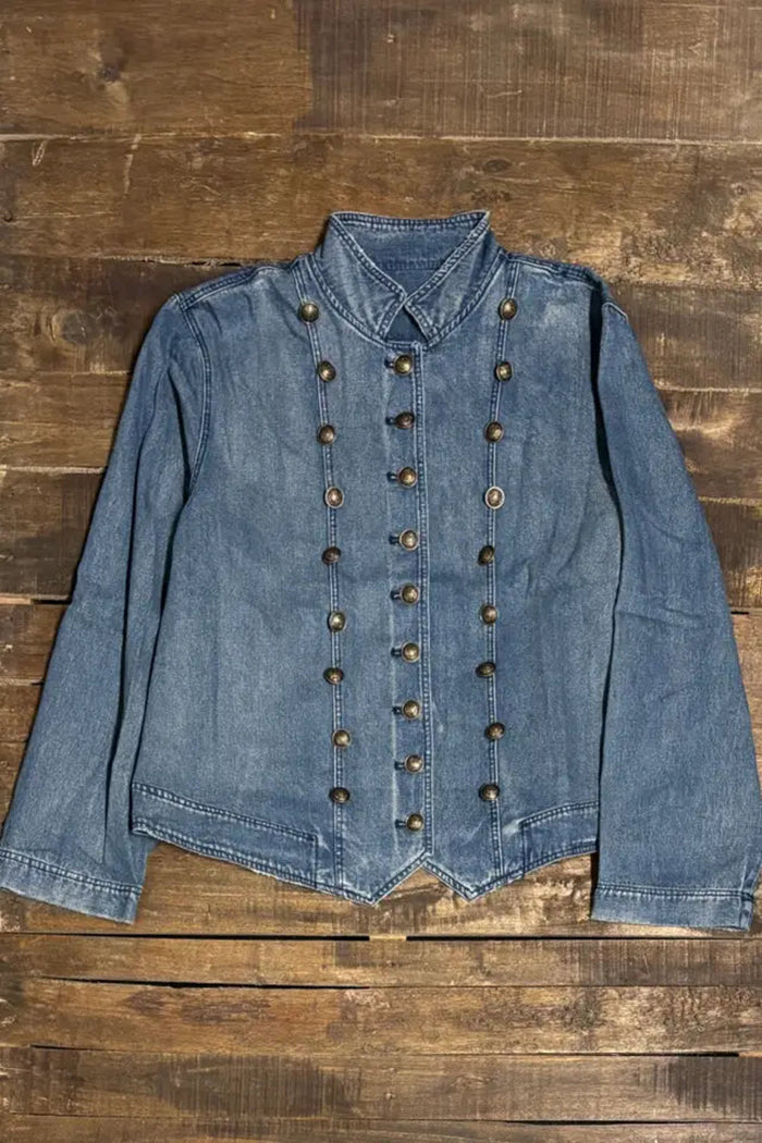 Gold-Button Denim Jacket