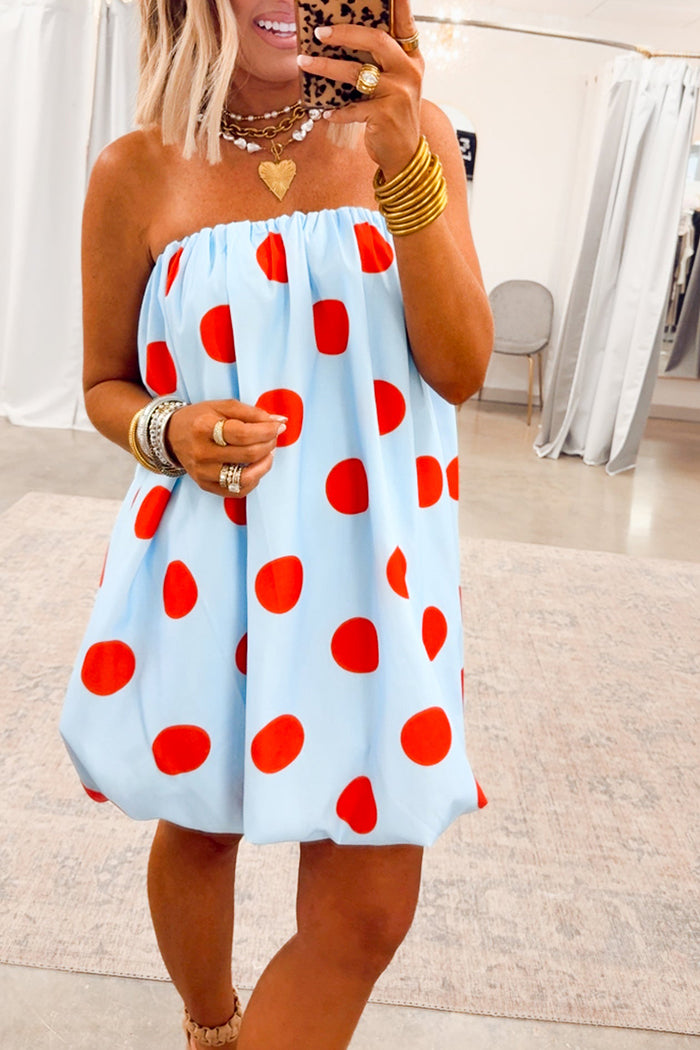 Darling Polka Dot Bubble Hem Dress