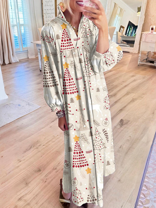 Christmas tree Pattern Maxi Dress