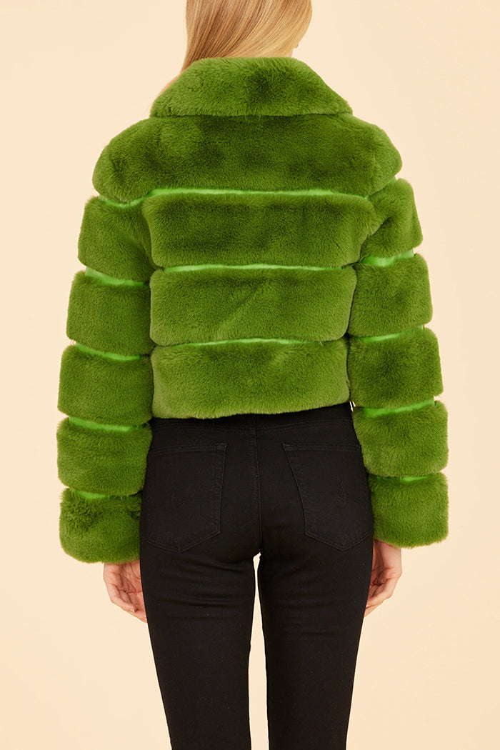 Fur Vegan Leather Cropped Jacket