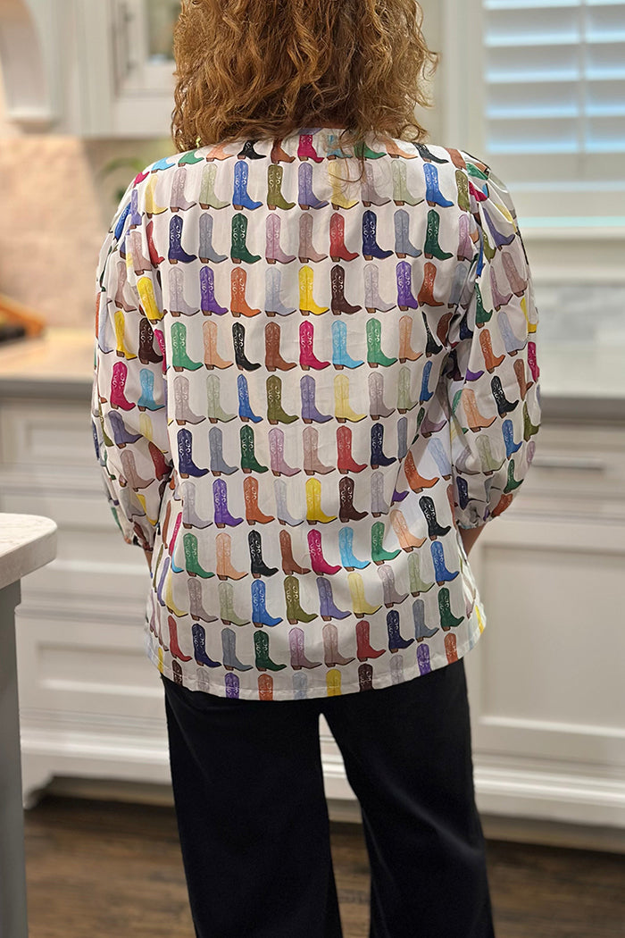 Rainbow Boots Print Top