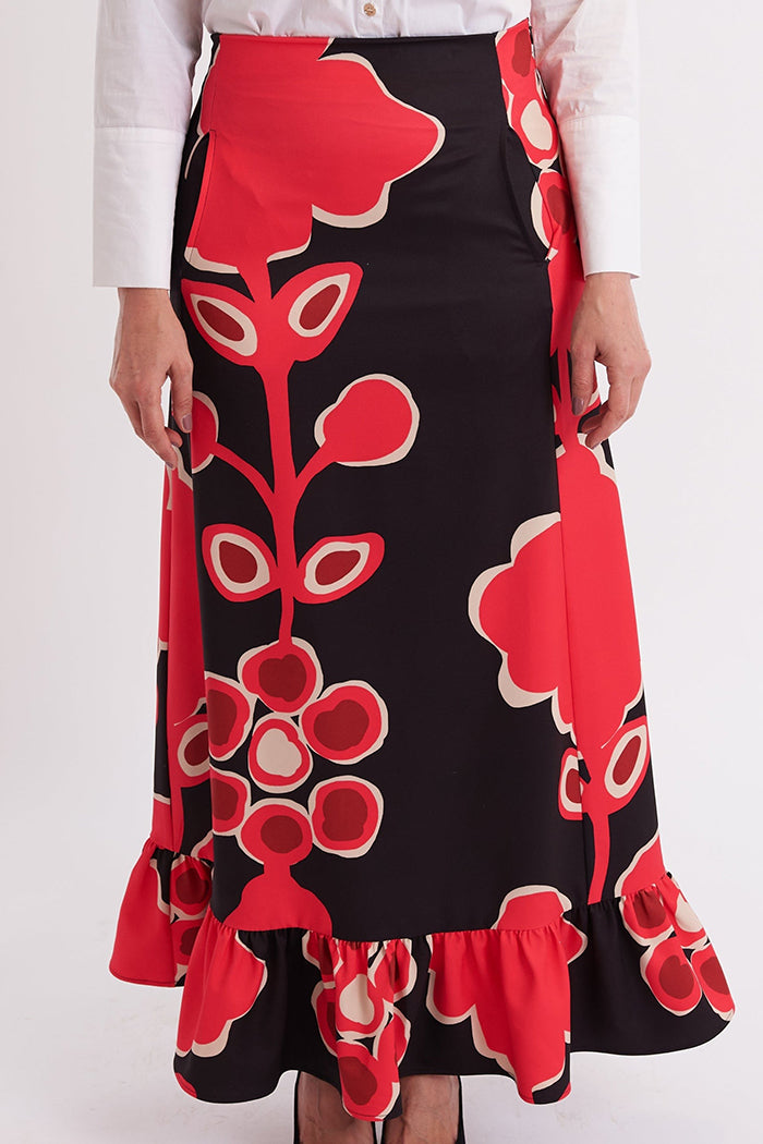 Casual Ruffles Hem Skirt