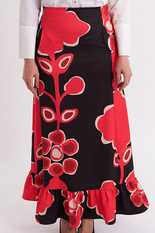 Casual Ruffles Hem Skirt