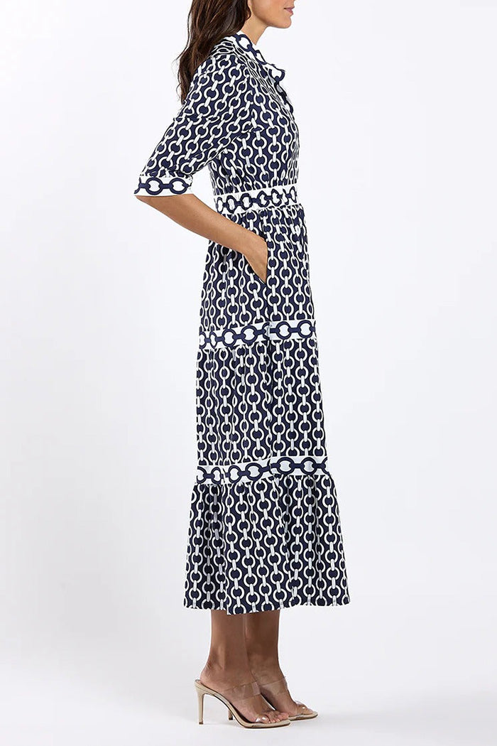 Tiered Ruffle Pocket Maxi Dress