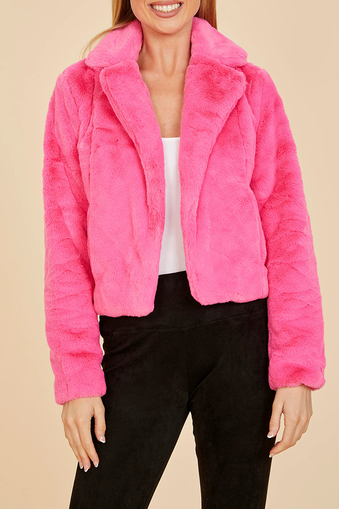 Short Faux Fur Pocket Jacket