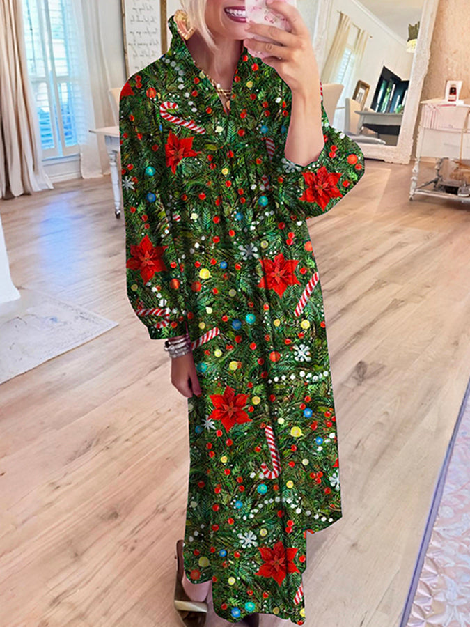 Casual Bold Printed Maxi Dress