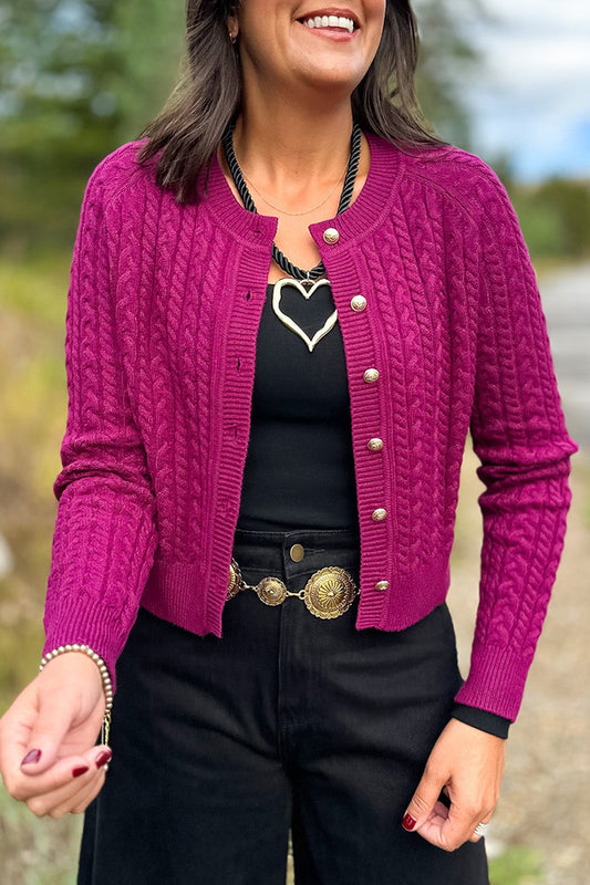 Casual Cable Knit Cardigan