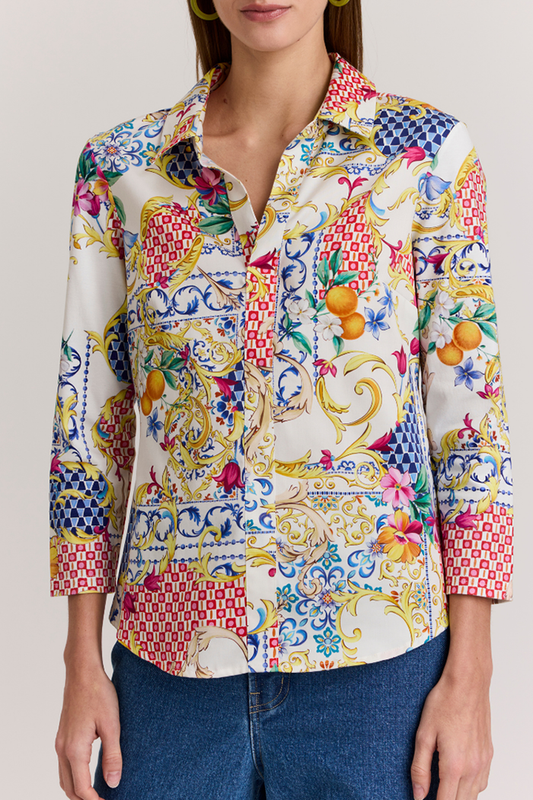 3/4 Sleeve Print Top