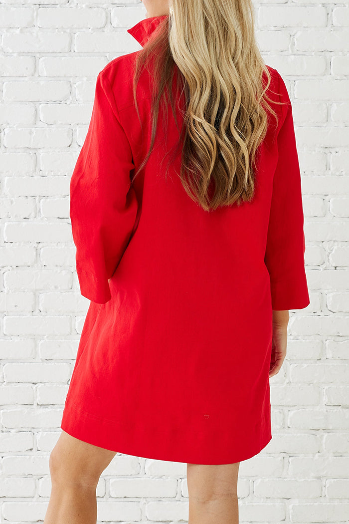 Golden Button Pocket Dress