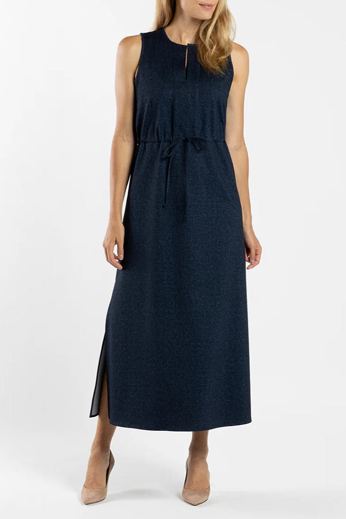 Sleeveless Elastic Belt Denim Dress