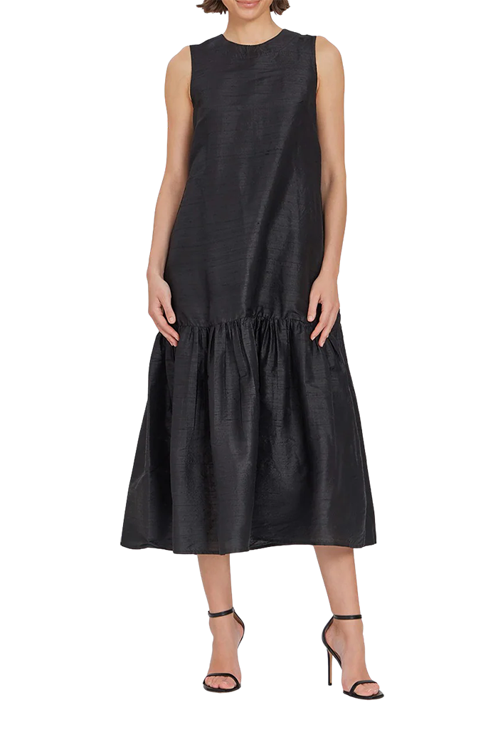 Drop Waist Sleeveless Midi Dress