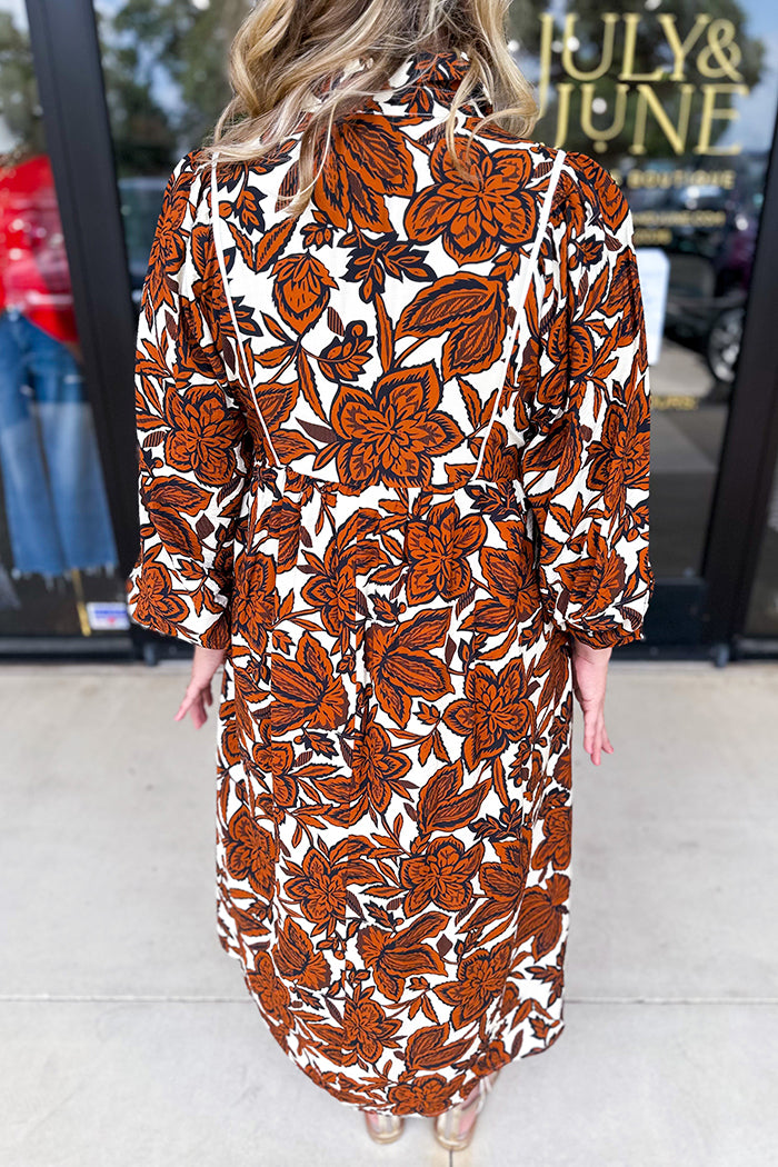Casual Floral Pocket Dress