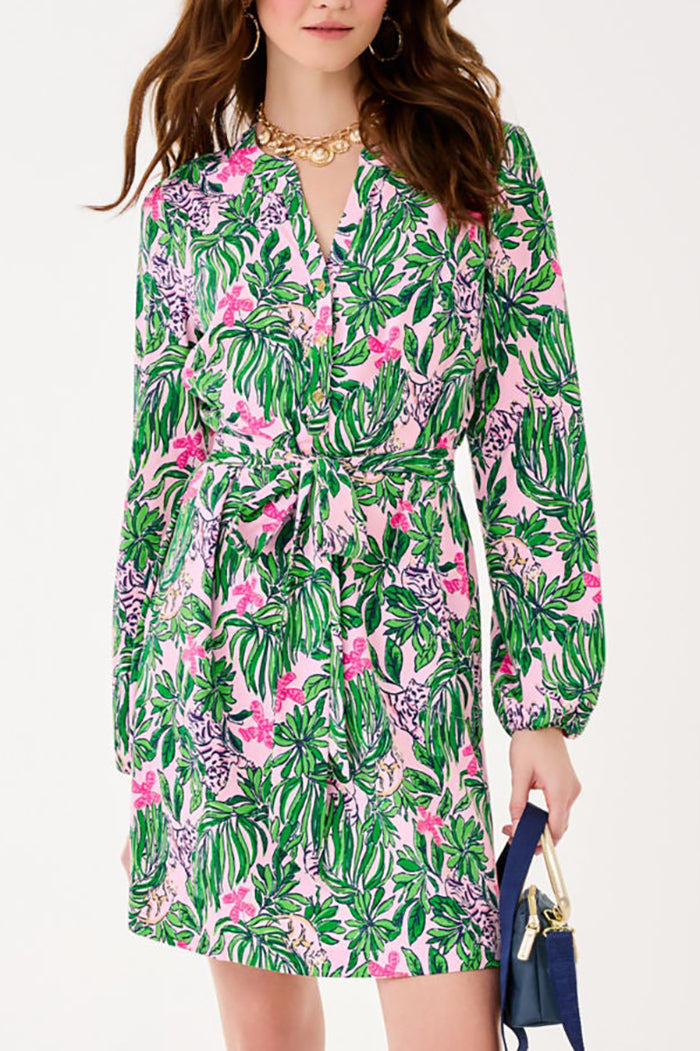 Casual Plant Print Dress