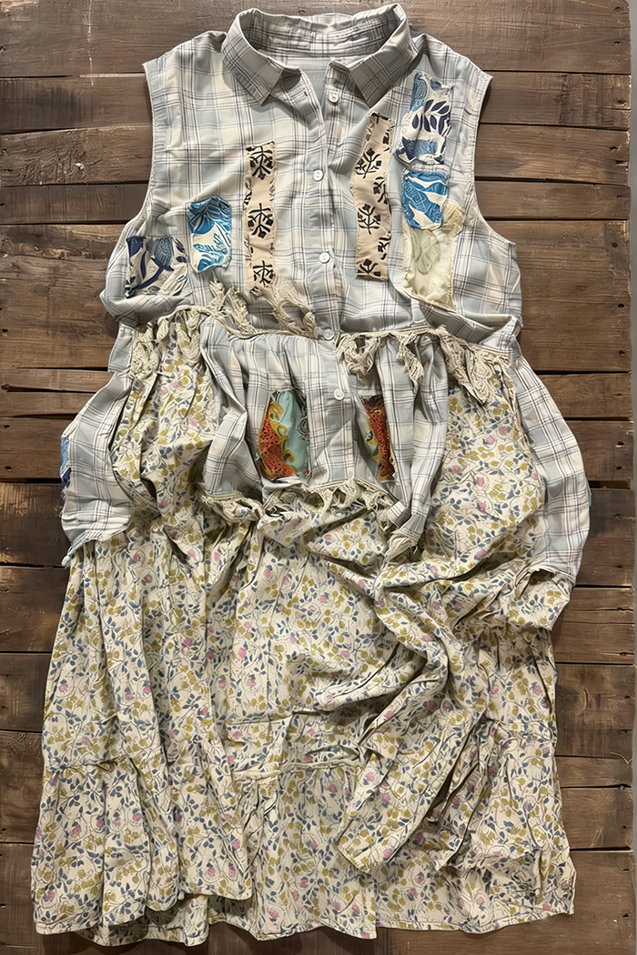 Plaid Floral Patchwork High Low Duster