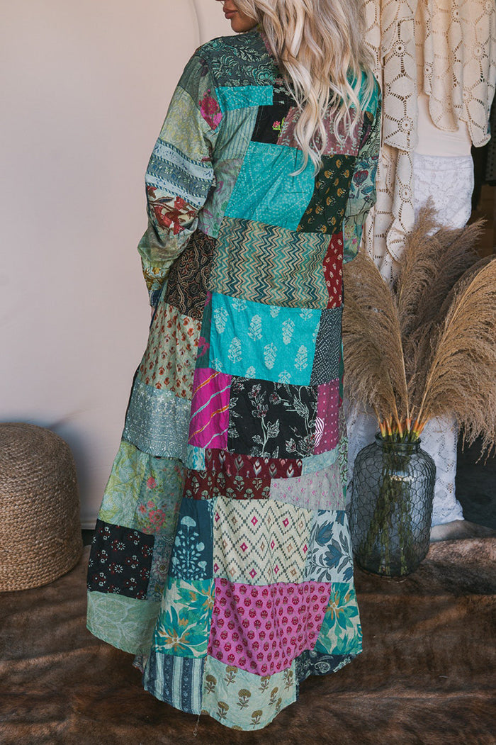 Eclectic Patchwork Longline Cardigan
