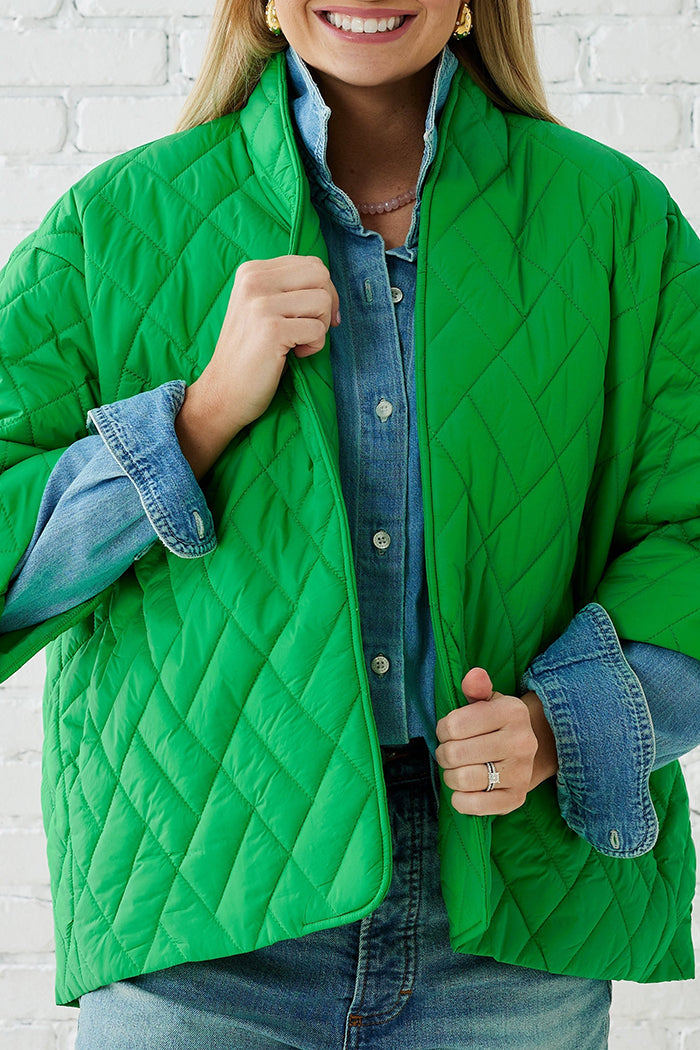 Casual 3/4 Sleeve Puff Jacket