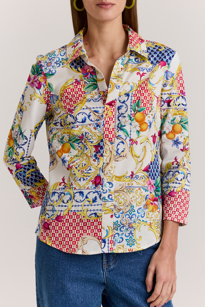 3/4 Sleeve Print Top