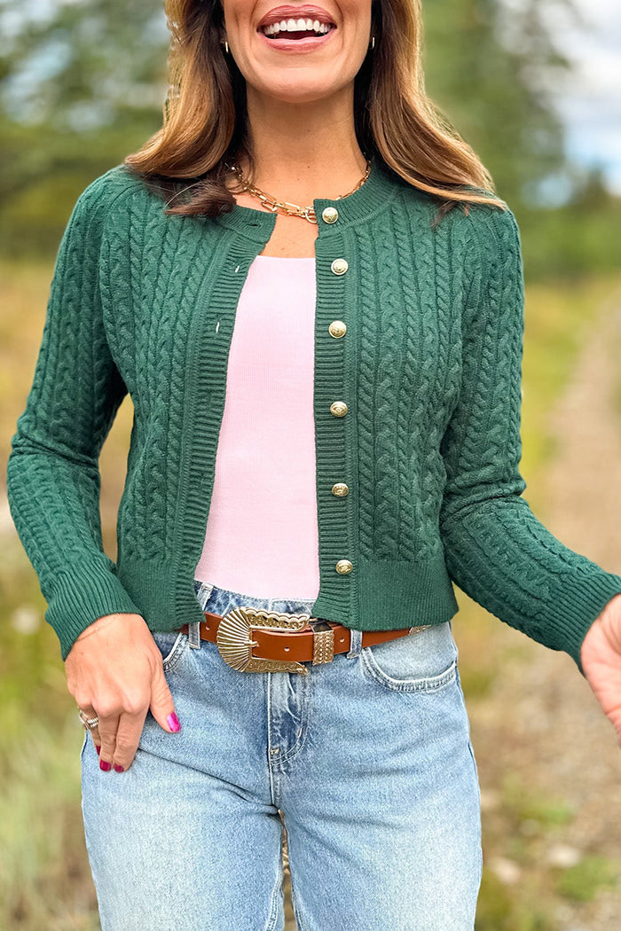 Casual Cable Knit Cardigan