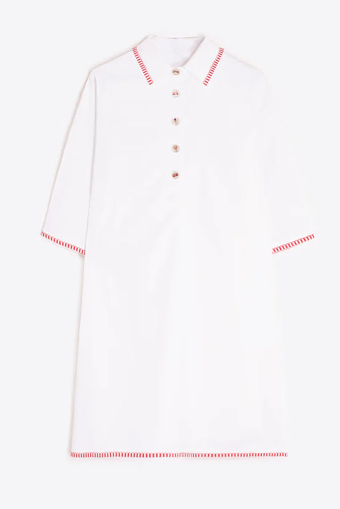 Contrast Trim Short Sleeve Dress