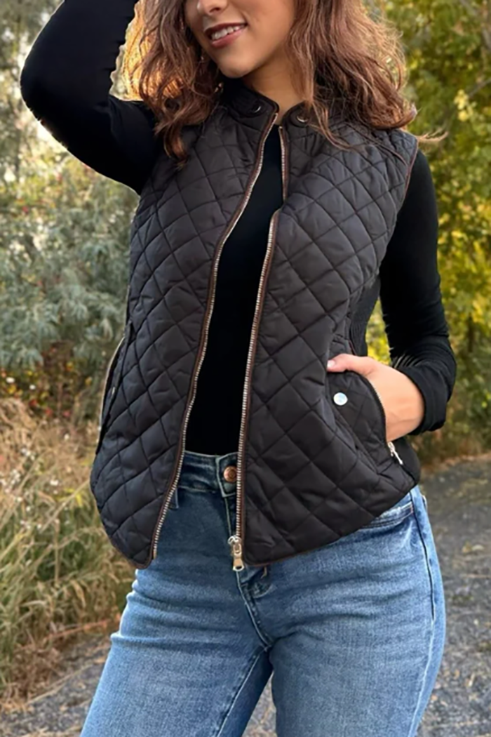 Casual Zipper Quilted Vest
