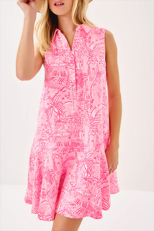 Casual Flounce Hem Shirt Dress