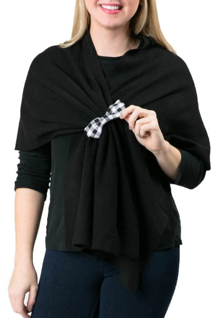 Bow Trimmed Black  Wrap
